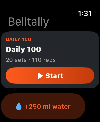 Today's plan on the Watch